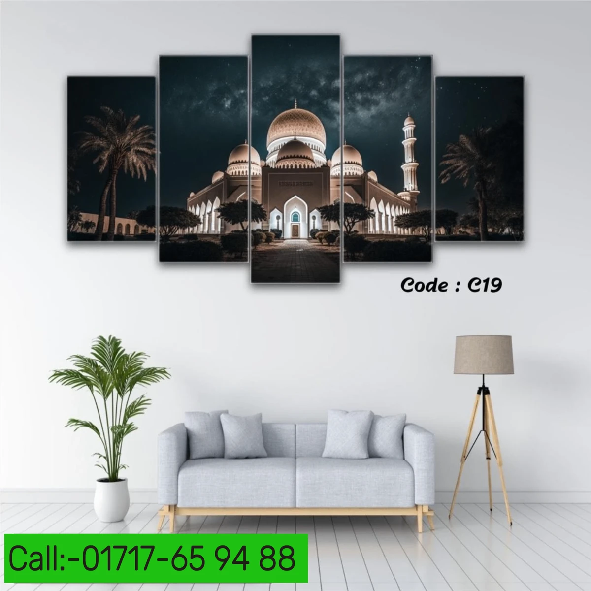 5 Panel wall Canvas #Code-C19