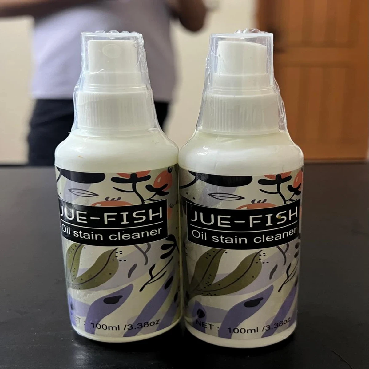 Jue-fish Oil stain cleaner for clothing clothes cleaning decontamination yellowing detergent(2 pcs)